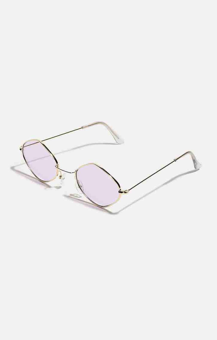 Women's Gold Frame Lavender Retro Sunglasses