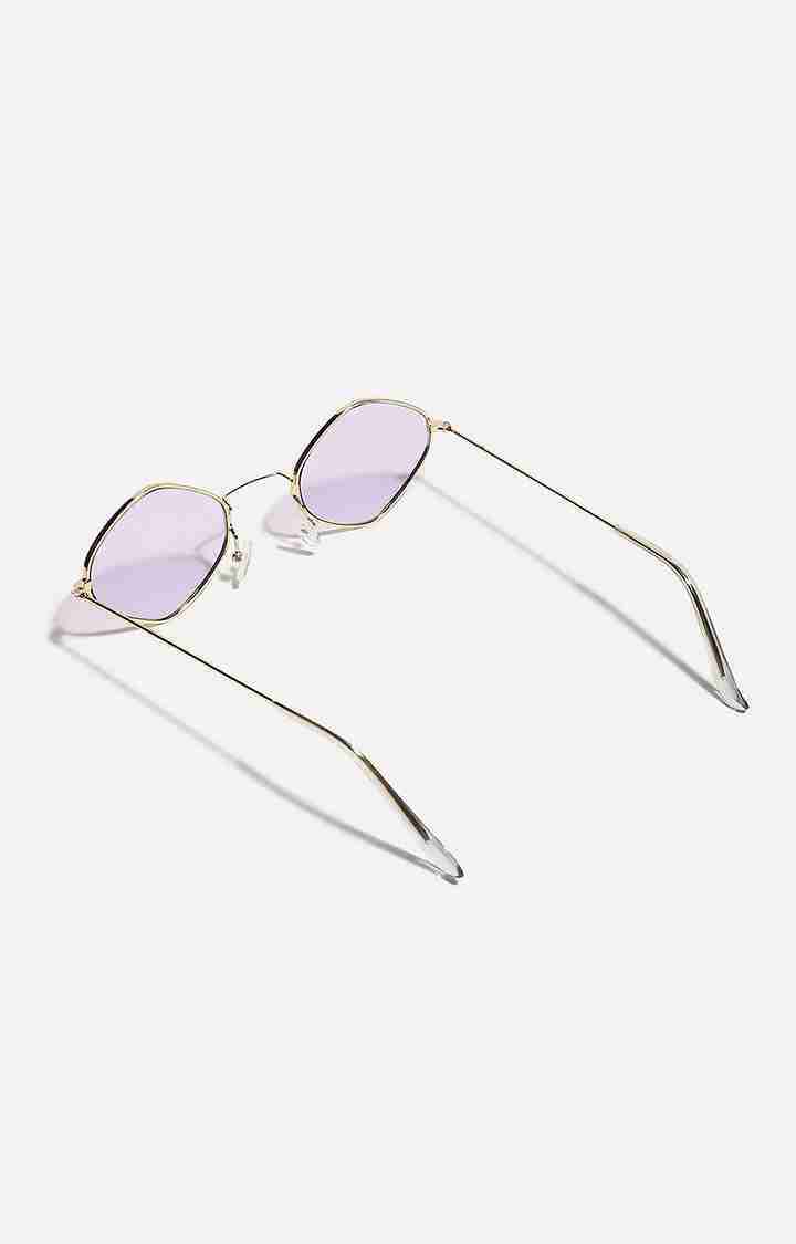 Women's Gold Frame Lavender Retro Sunglasses