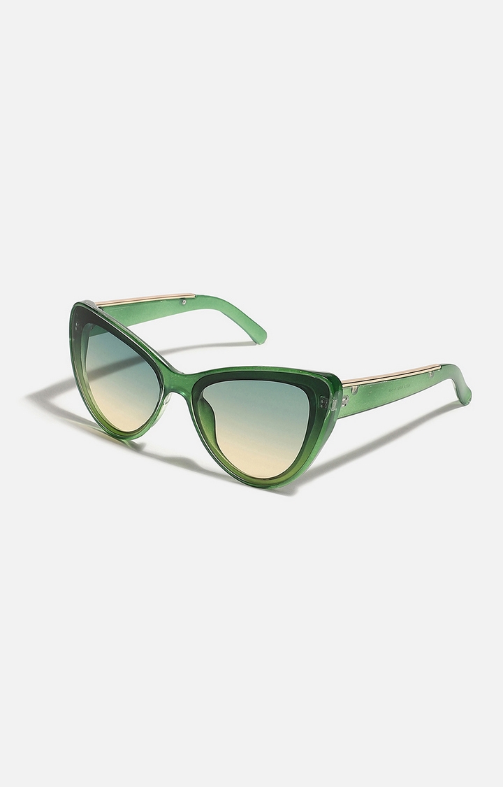 Women's Green Frame Tinted lens Cat eye Sunglasses