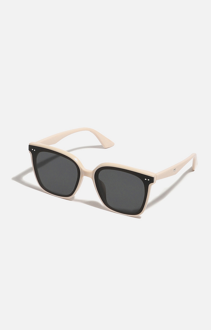 Women's Tinted Lens White frame Oversized Sunglasses