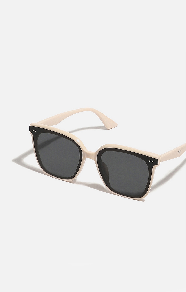 Women's Tinted Lens White frame Oversized Sunglasses
