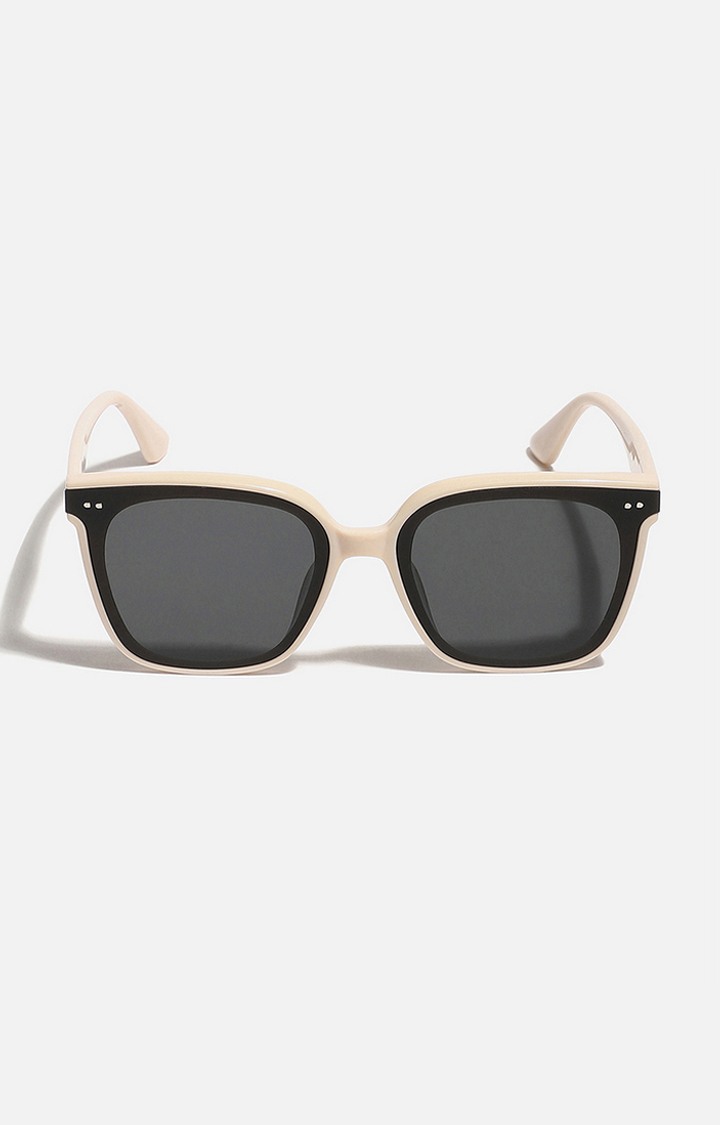 Women's Tinted Lens White frame Oversized Sunglasses