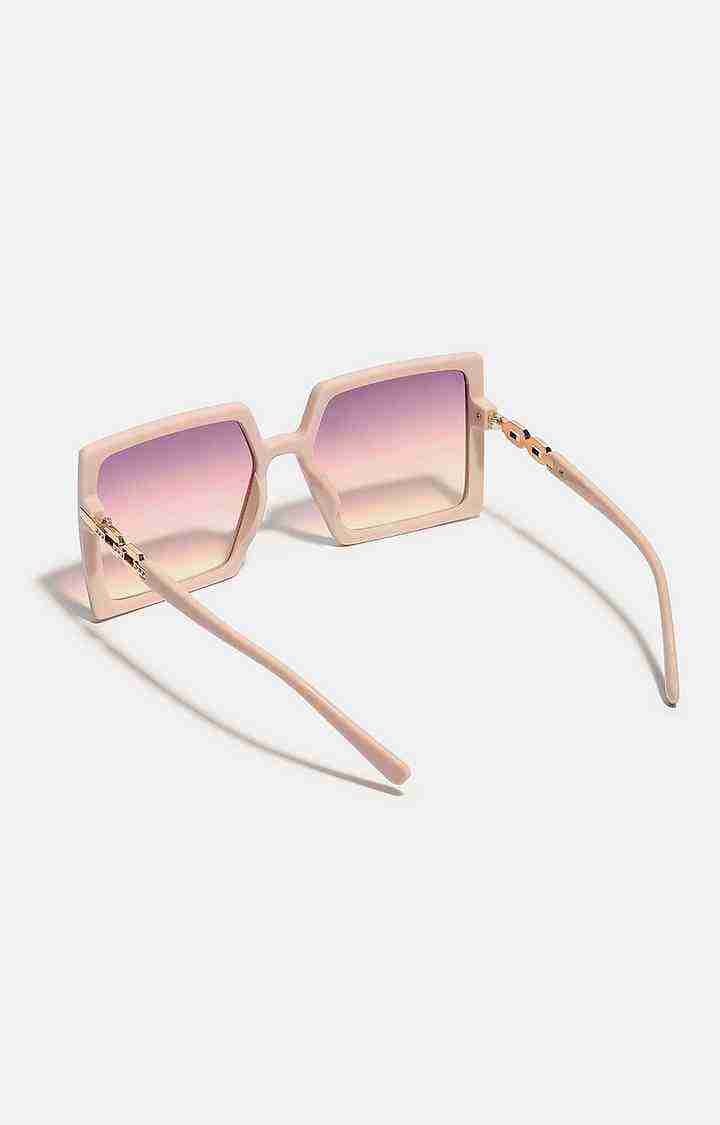 Women's Pink Rectangular Sunglasses