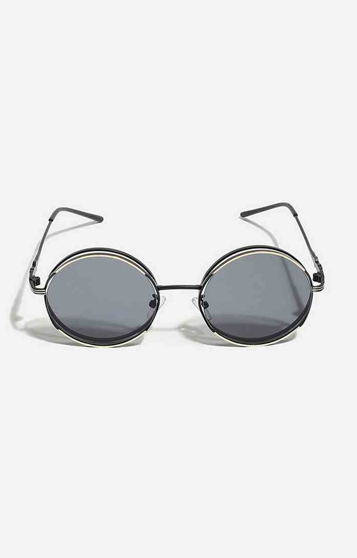 Women's Black Round Sunglasses