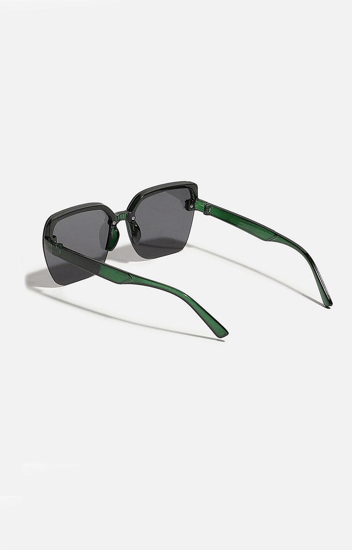 Women's Tinted Lens Black & Green frame Oversized Sunglasses