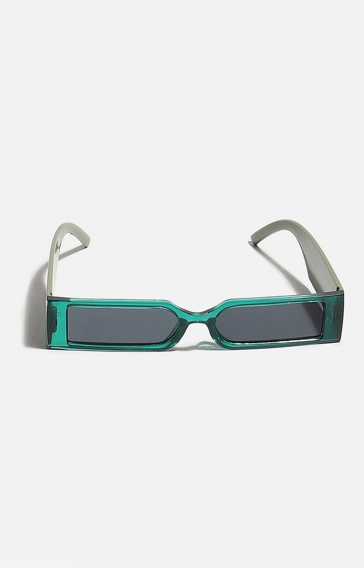 Women's Green Rectangular Sunglasses