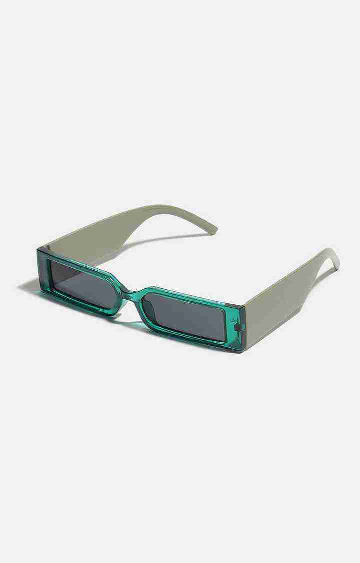 Women's Green Rectangular Sunglasses