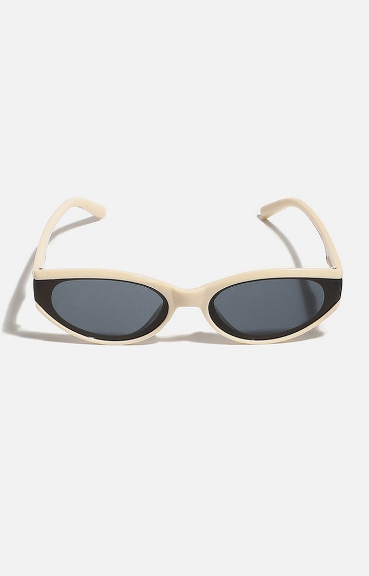 Women's Black Lens White Cateye Sunglasses