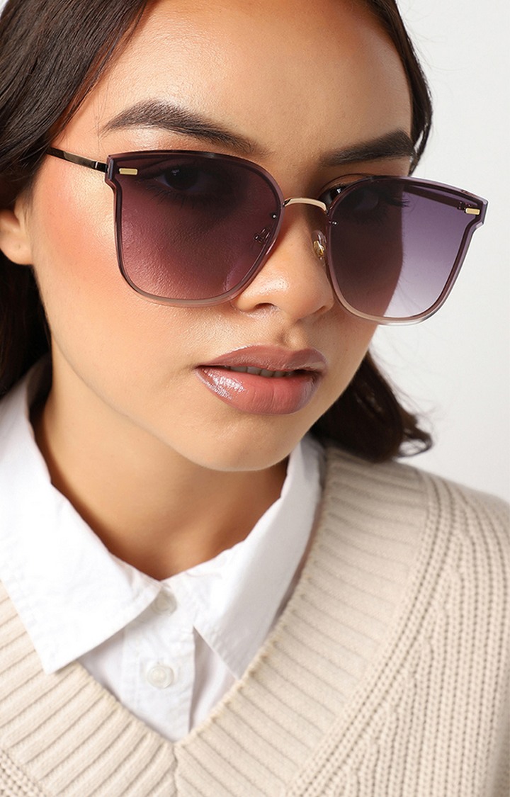 Women's Gold Wayfarer Sunglasses