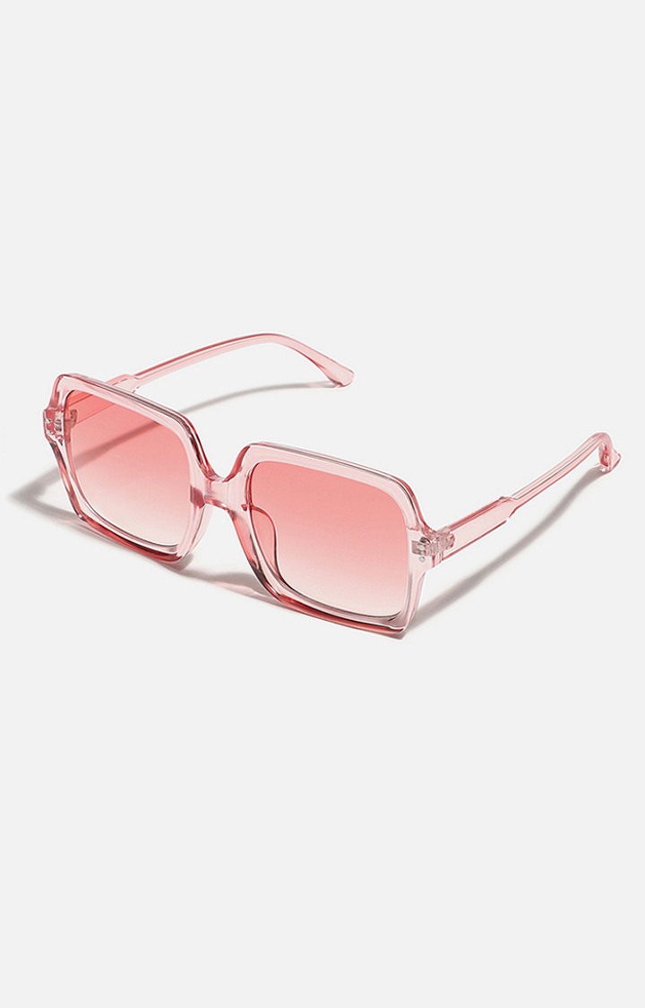 Women's Tinted Lens Pink frame Oversized Sunglasses