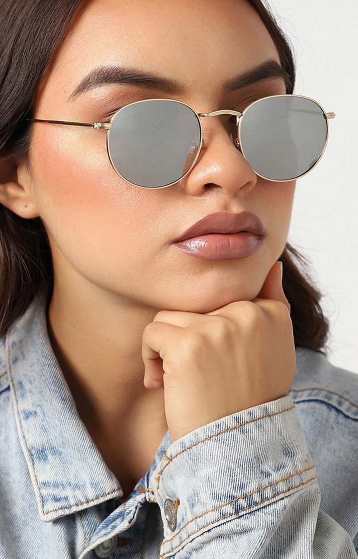Unisex Tinted Lens Gold frame Oversized Sunglasses