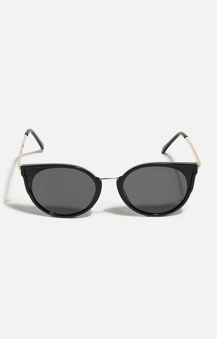 Women's Black Lens Black Cateye Sunglasses