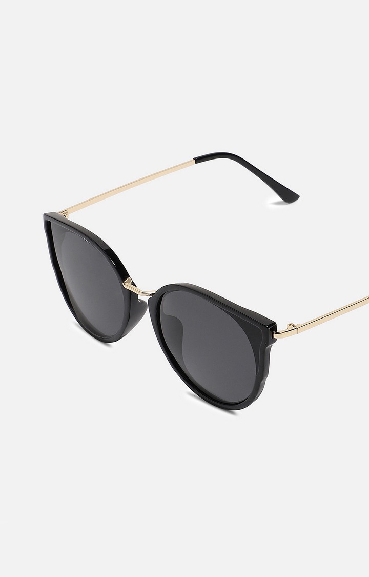Women's Black Lens Black Cateye Sunglasses
