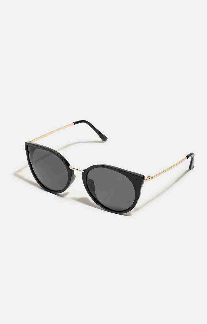 Women's Black Lens Black Cateye Sunglasses