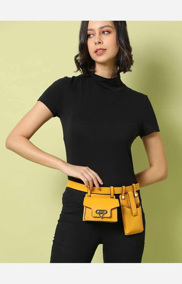 Women's Yellow Waist bag