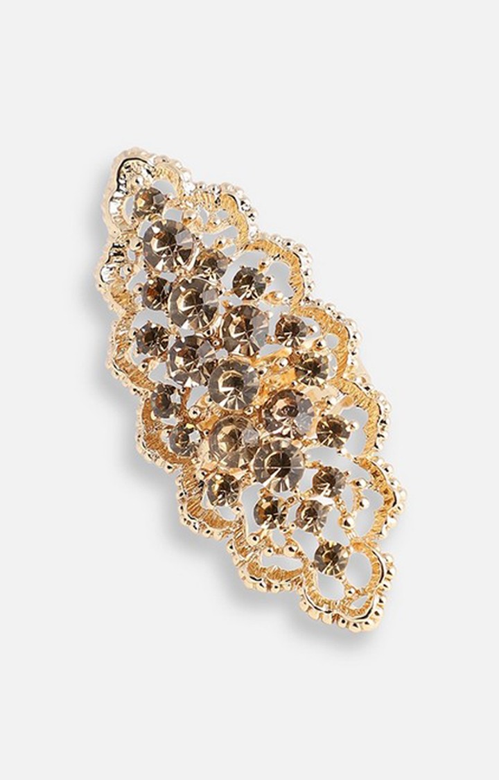SOHI Gold-Plated Stone-Studded Finger Rings