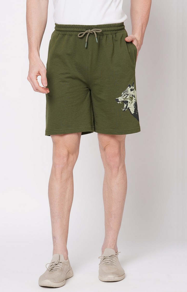 FITZ | Fitz Solid Cotton Blend Slim Fit Shorts - Olive