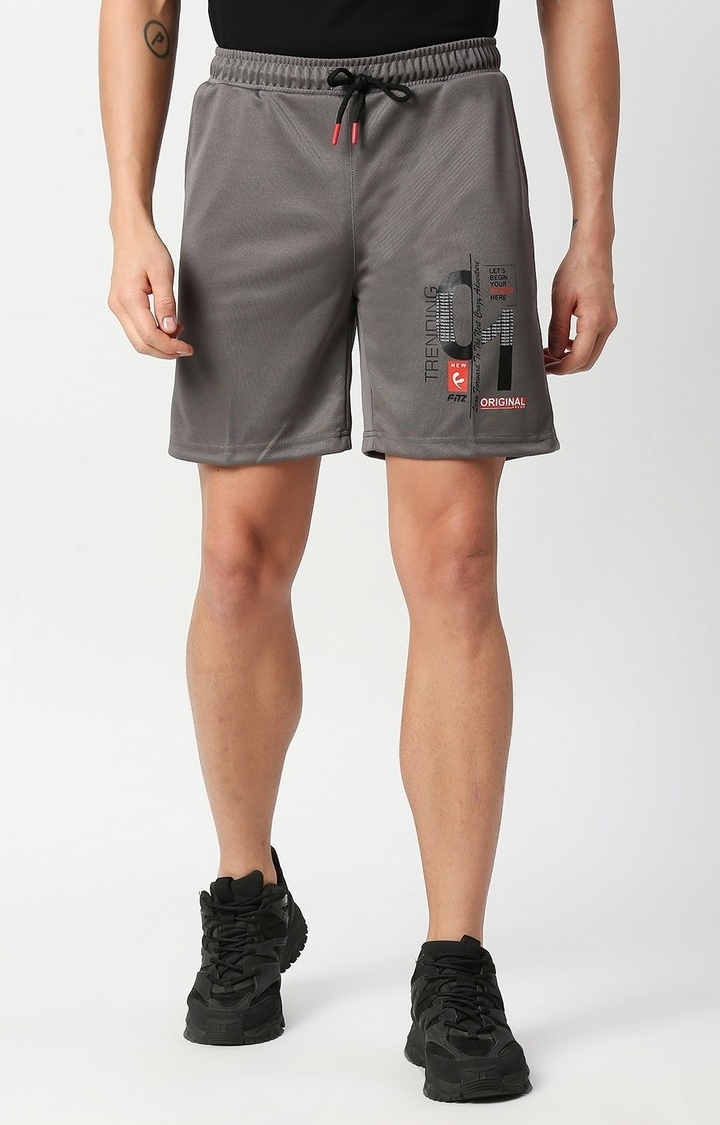 FITZ | Men's Black Polyester Slim Shorts