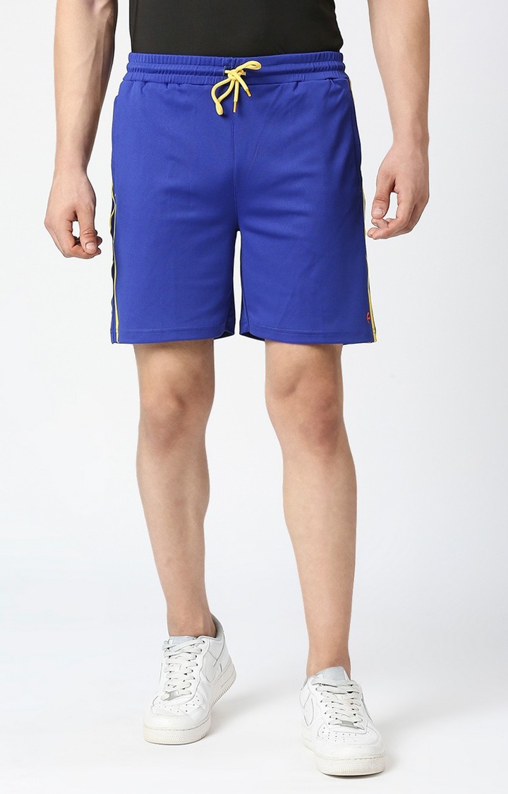 Fitz Solid Spandex Slim Fit Shorts - Cobalt Blue