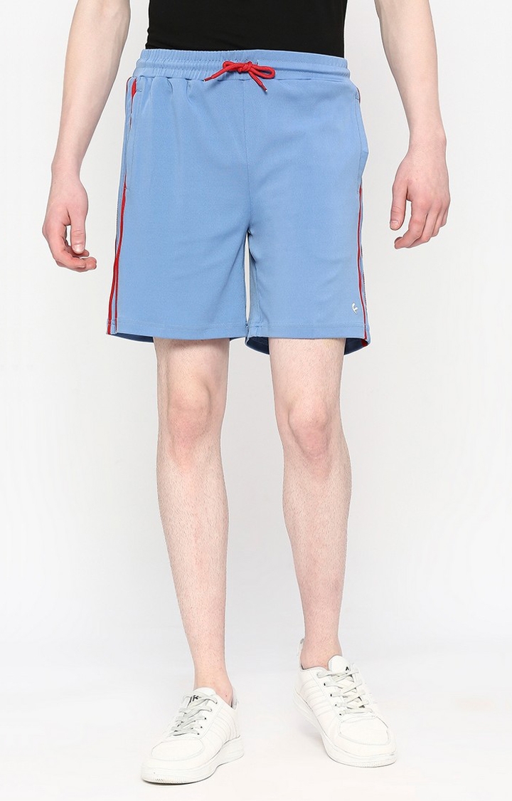 Fitz Solid Spandex Slim Fit Shorts - Light Blue