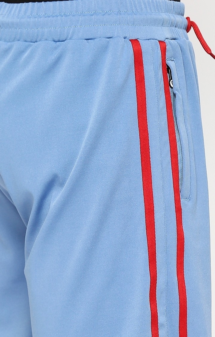 Men's Blue Spandex Slim Shorts