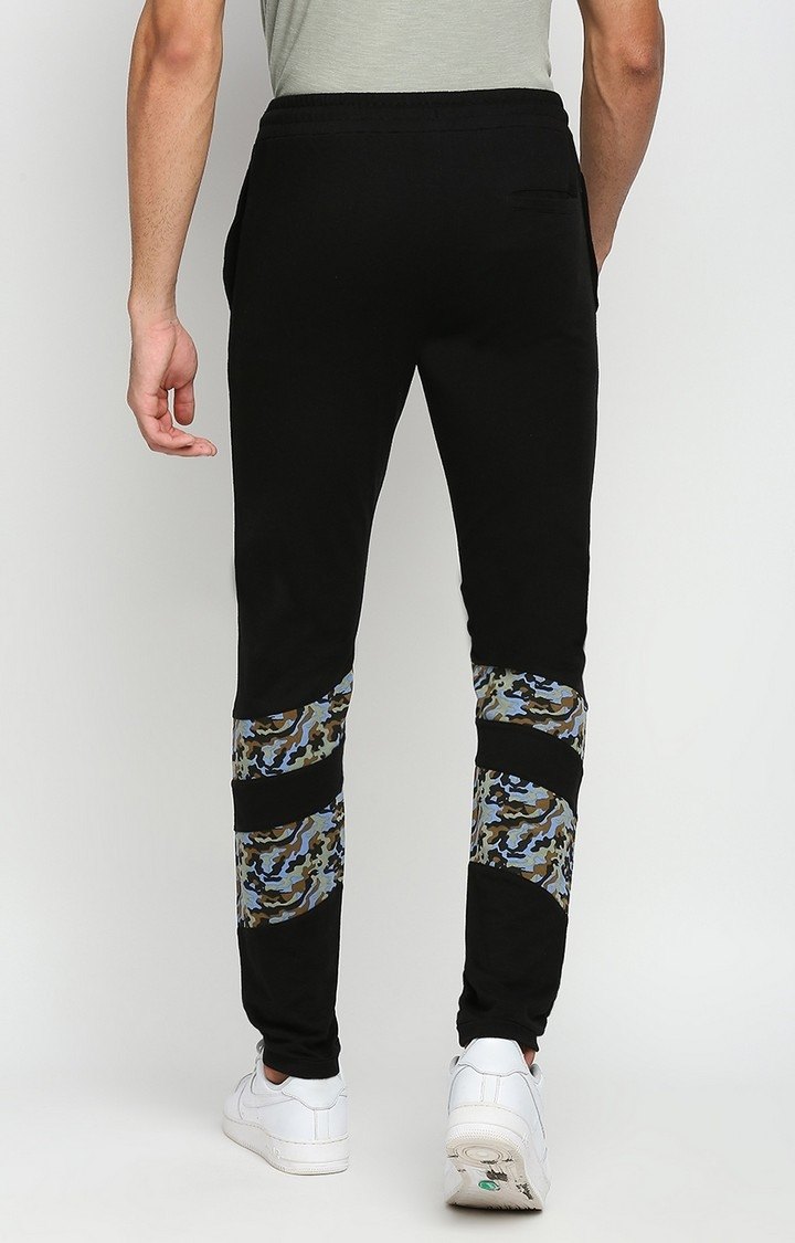 Fitz Solids Cotton Blend Regular Fit Track Pants Black Camo