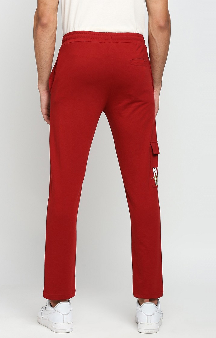 Fitz Solids Cotton Blend Regular Fit Track Pants Maroon