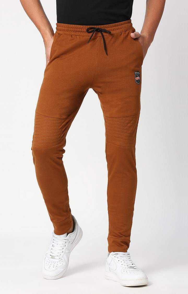 FITZ | Fitz Solids Cotton Blend Regular Fit Track Pants - Camel Brown