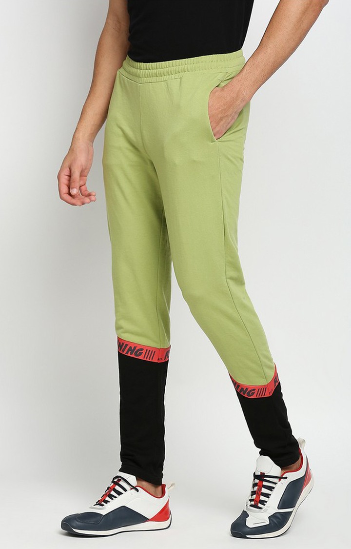 Fitz Colorblock Cotton Blend Slim Fit Track Pants Green