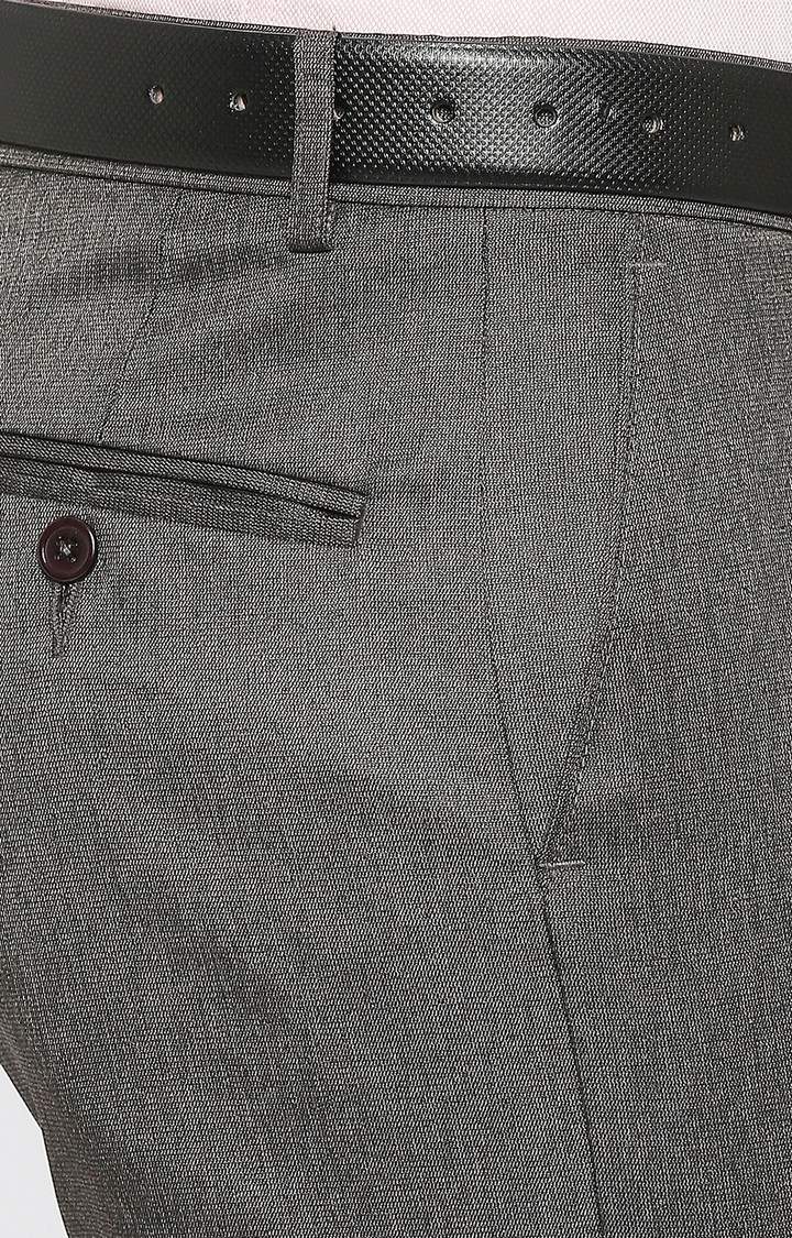 Solemio Solid Polyester Slim Fit Trouser - Brown
