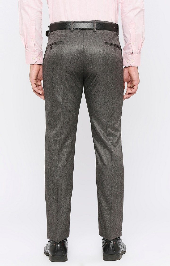 Solemio Solid Polyester Slim Fit Trouser - Brown