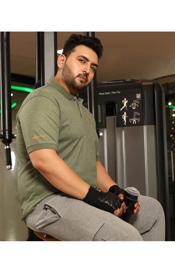 Men's Green Solid T-Shirts
