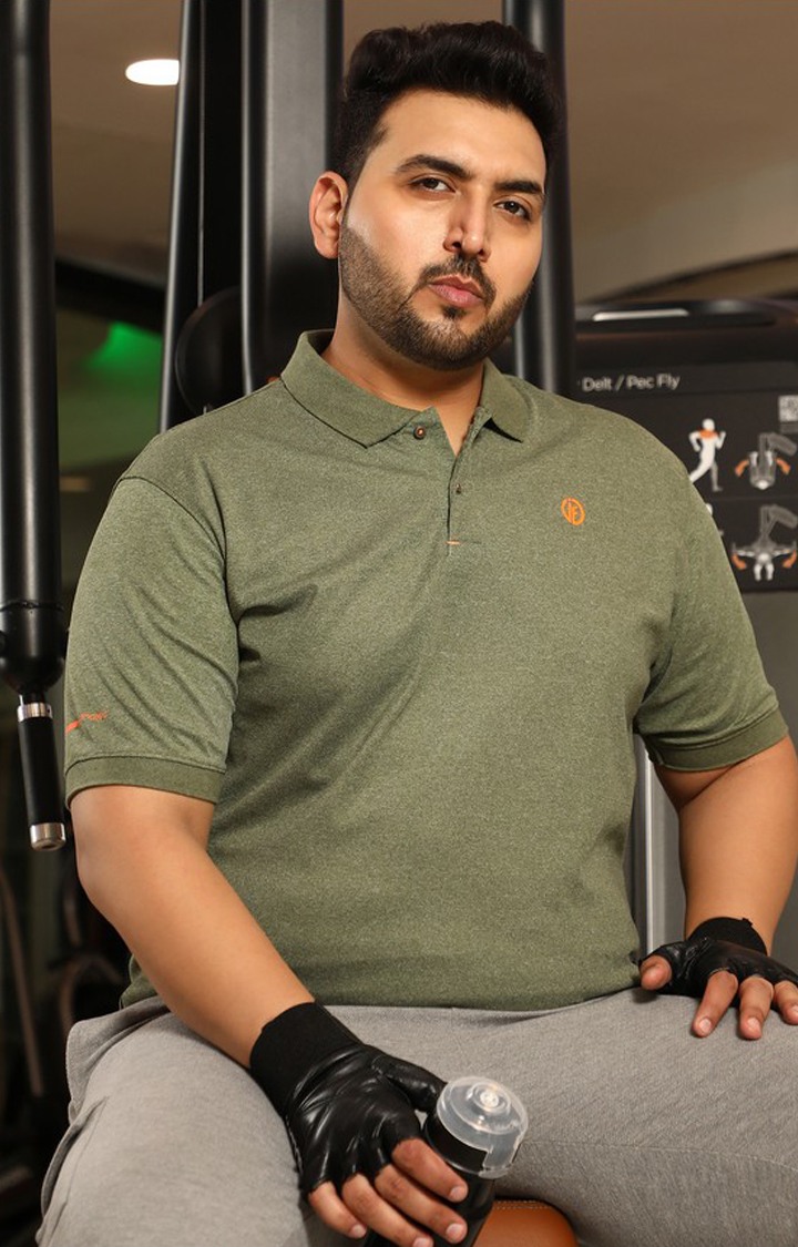 Men's Green Solid T-Shirts