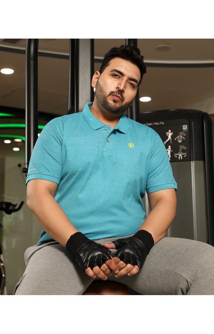 Men's Blue Solid T-Shirts
