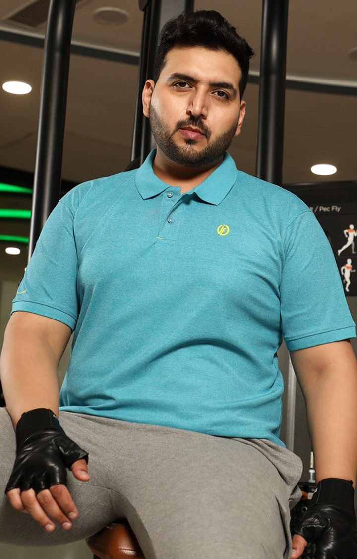 Men's Blue Solid T-Shirts
