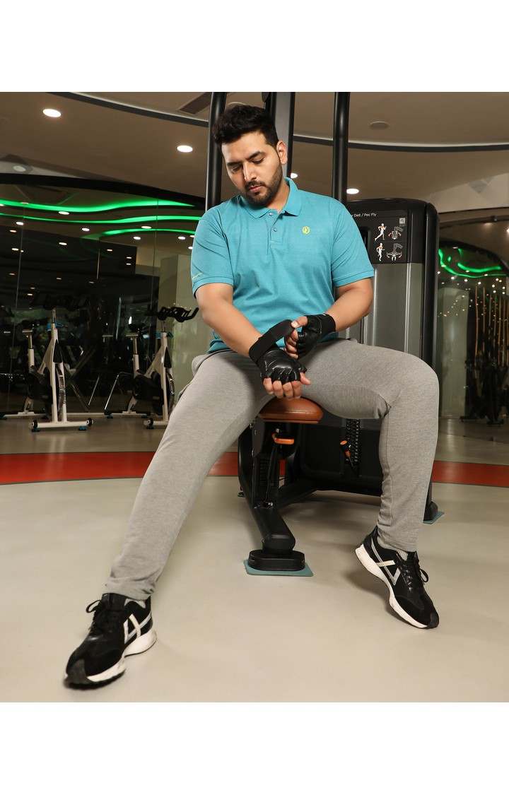 Men's Blue Solid T-Shirts