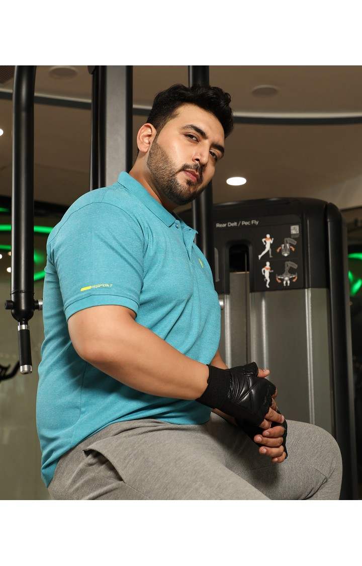 Men's Blue Solid T-Shirts