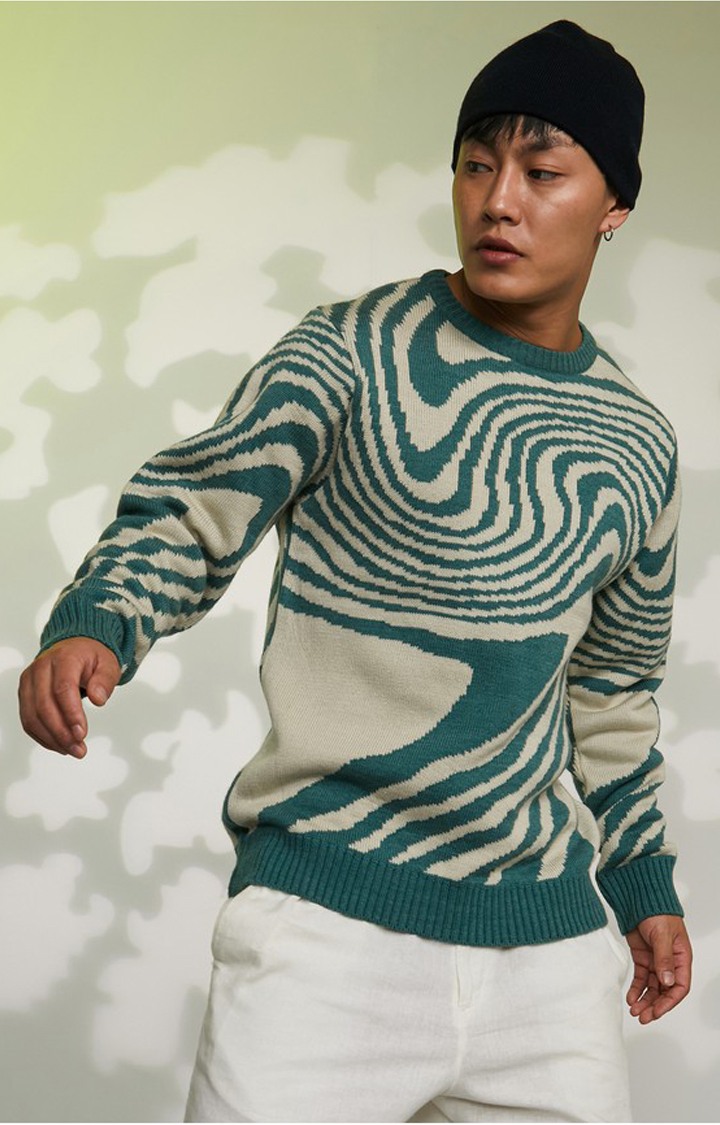 Men's Red Solid Sweaters