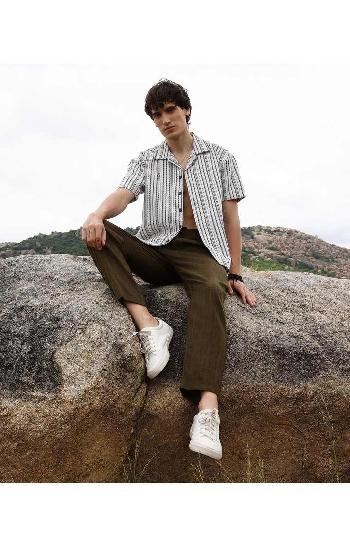 Men's Multicolor Striped Oversized Shirts