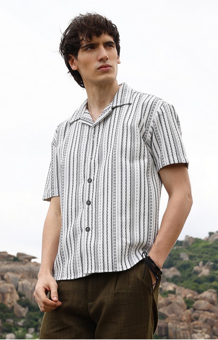 Men's Multicolor Striped Oversized Shirts