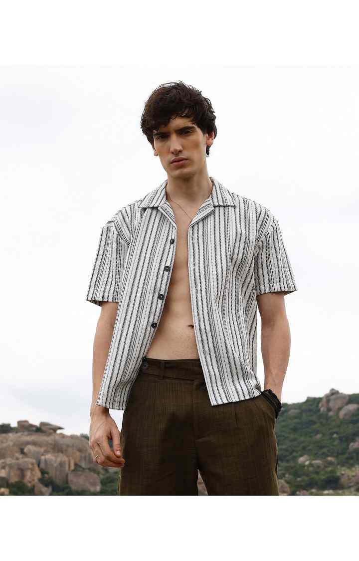 Men's Multicolor Striped Oversized Shirts