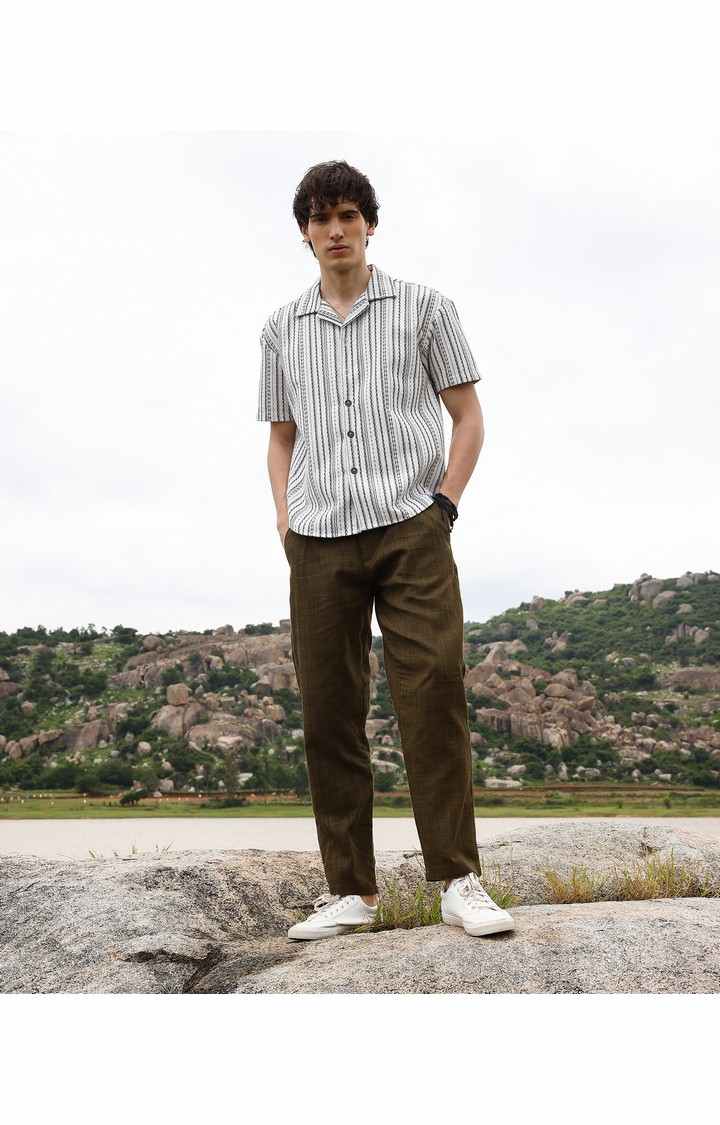 Men's Multicolor Striped Oversized Shirts