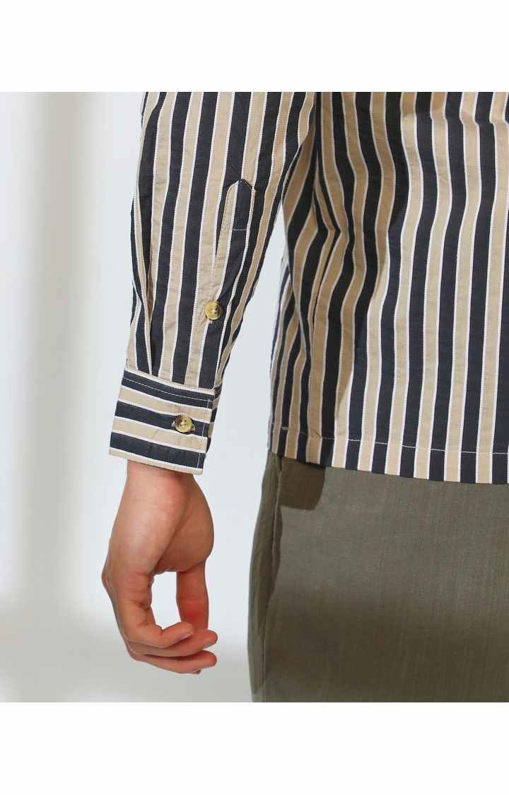 Men's Multicolor Striped Oversized Shirts