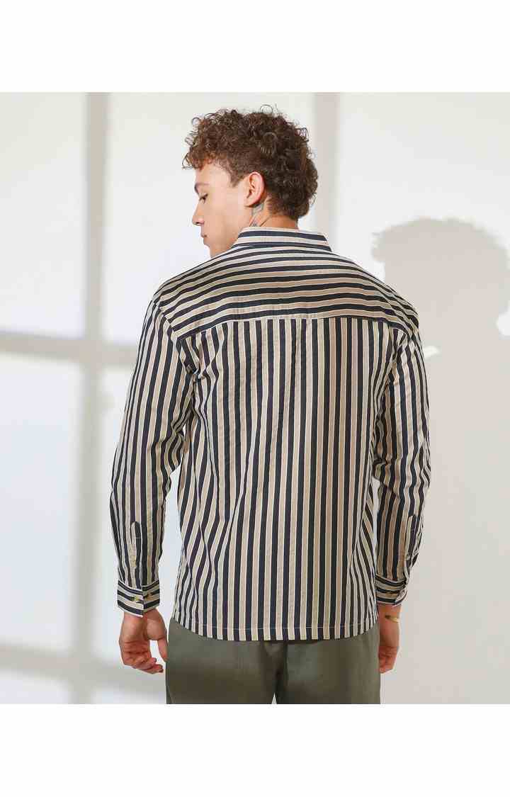 Men's Multicolor Striped Oversized Shirts