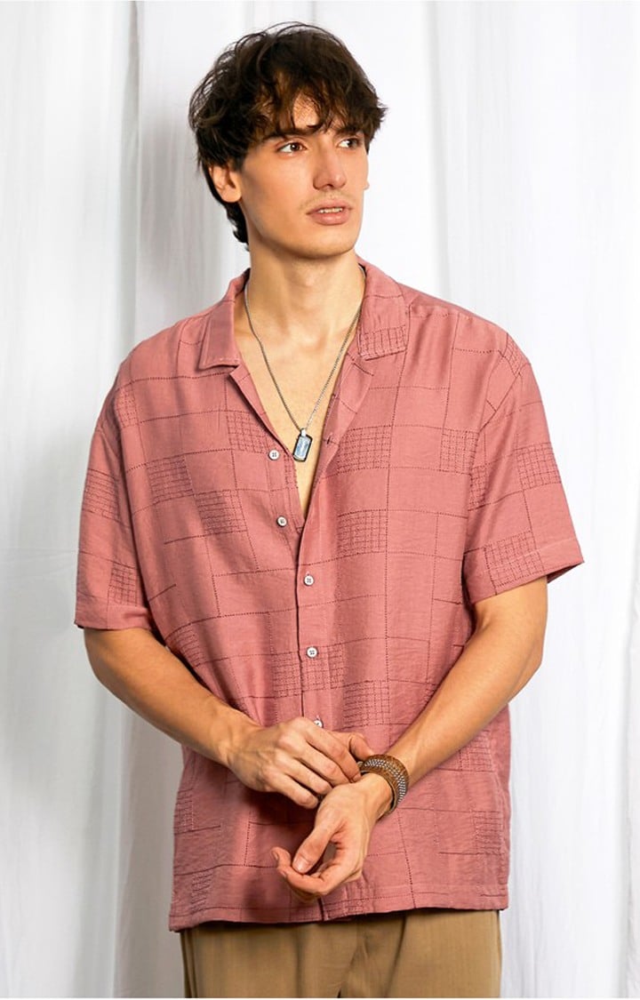 Men's Brown Solid Oversized Shirts