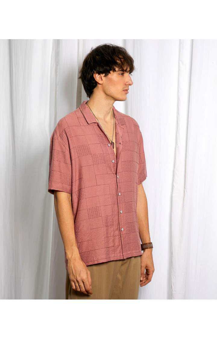 Men's Brown Solid Oversized Shirts
