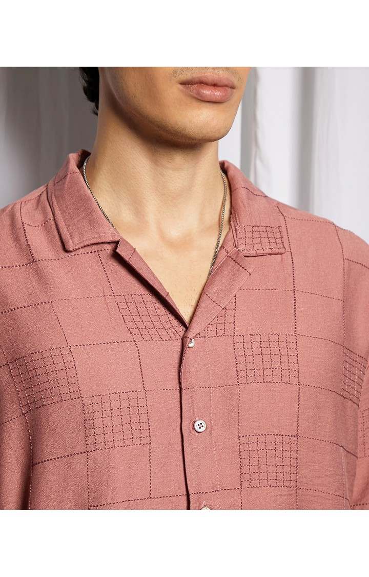 Men's Brown Solid Oversized Shirts