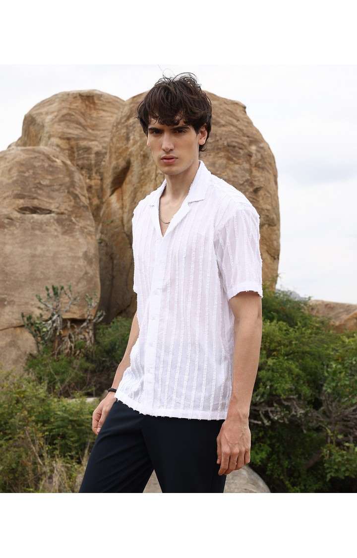 Men's Black Solid Casual Shirts
