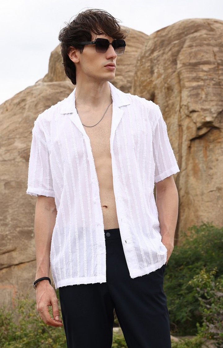 Men's Black Solid Casual Shirts