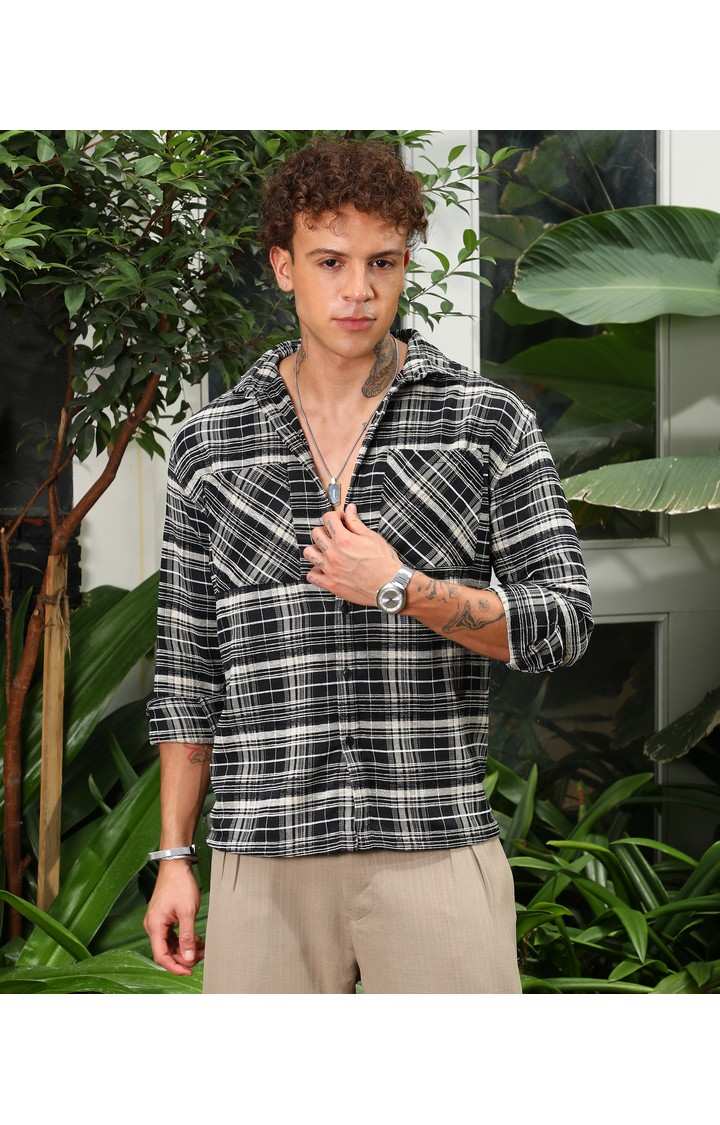 Men's Multicolor Checked Oversized Shirts